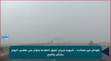 ظواهر غير معتادة.. شبورة ورياح تعيق الملاحة وتؤثر على طقس اليوم بشكل واضح